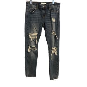 Eunina Jeans Womens Size 7 Mica Low Rise Skinny Ankle Distressed Denim Hipster